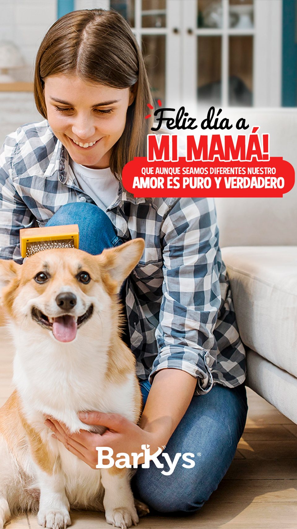 Día de la Madre · el bloque de texto pasa arriba de la foto