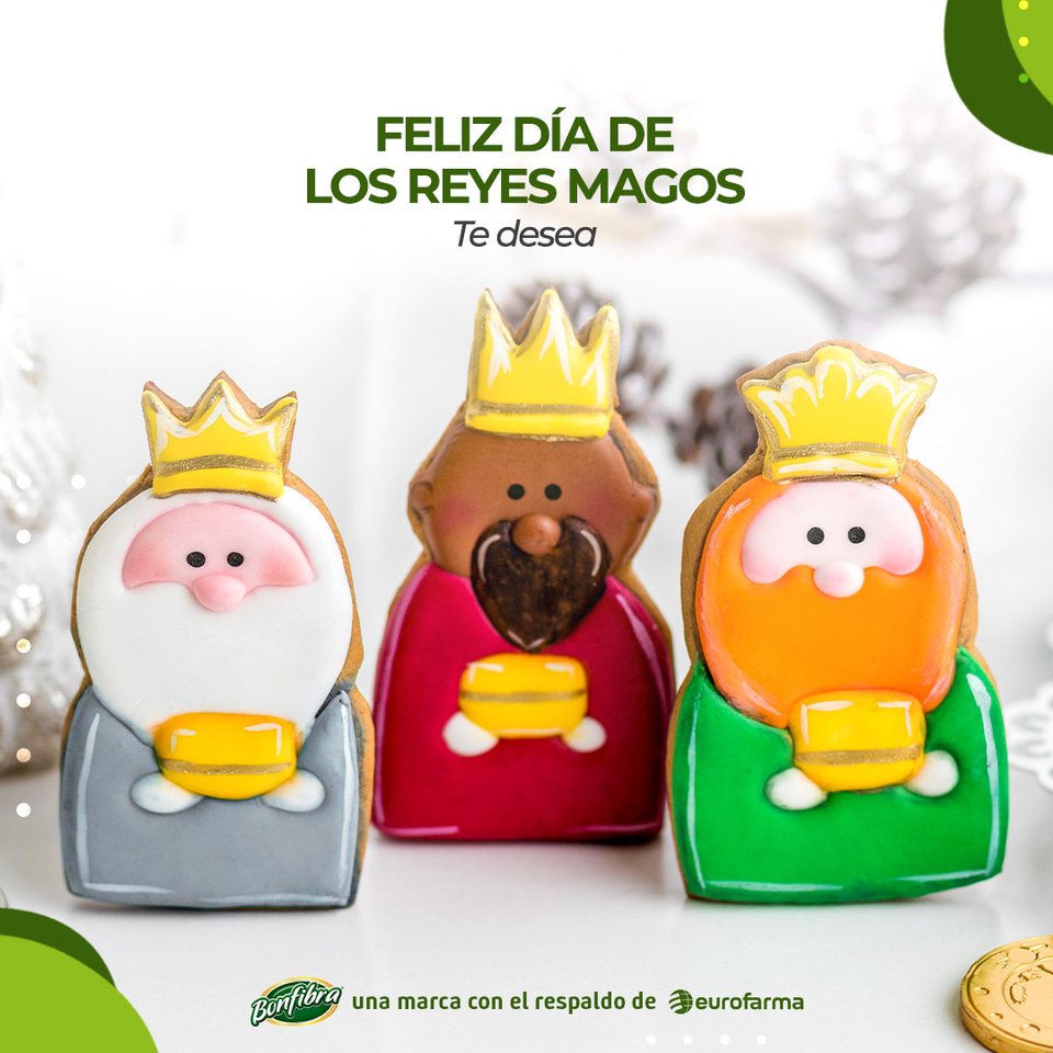 Reyes Magos ilustrados como galletas, 6 ene 2023