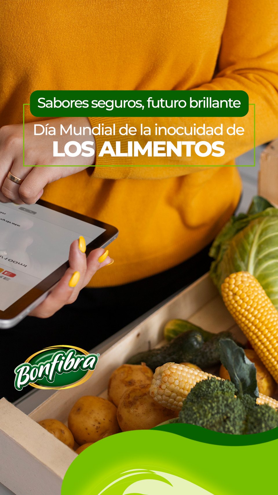 Inocuidad de los alimentos, el rótulo se parte en dos y la foto se recorta al bodegón