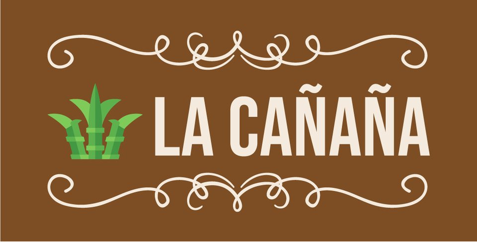 Logotipo en crema sobre marrón medio