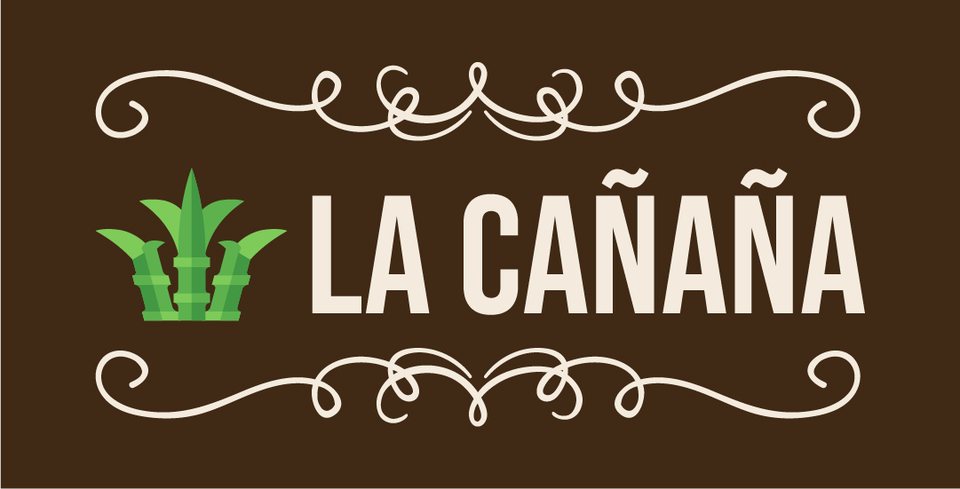 Logotipo de La Cañaña en crema sobre marrón oscuro, la versión de más uso