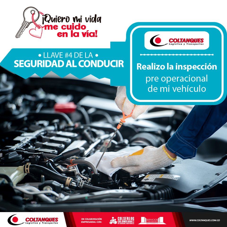 Llave 4 de la seguridad al conducir: realizo la inspección preoperacional del vehículo