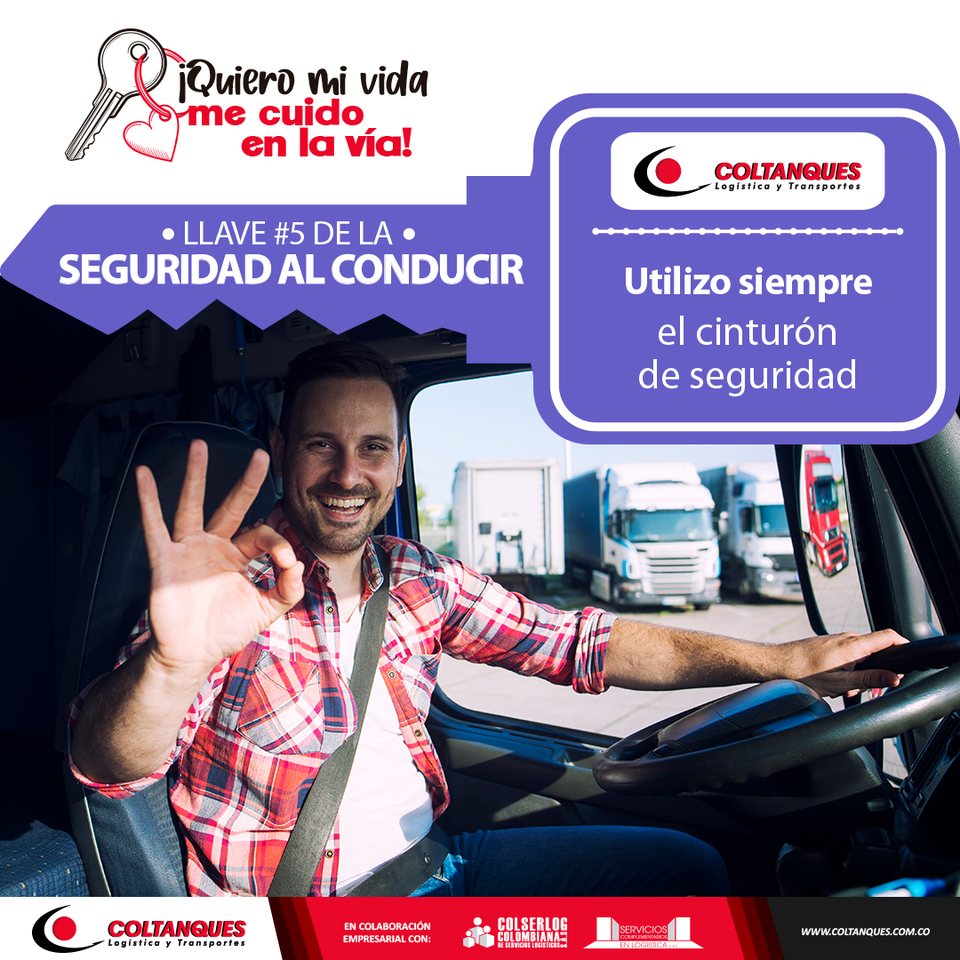 Llave 5 de la seguridad al conducir: utilizo siempre el cinturón de seguridad