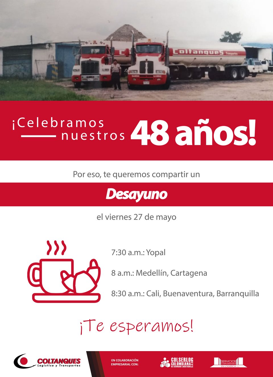 Desayuno por los 48 años de la compañía, may 2022