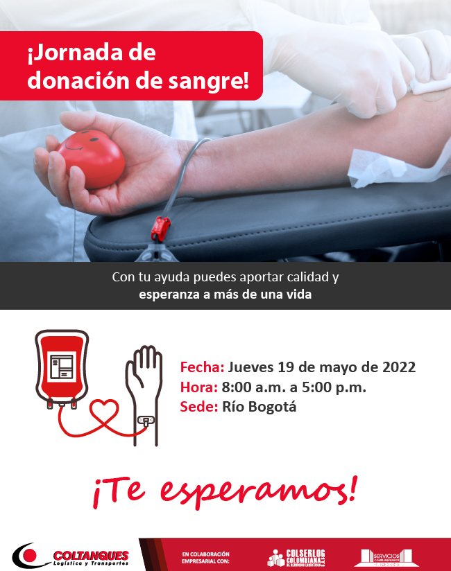 Convocatoria a la jornada de donación de sangre, may 2022