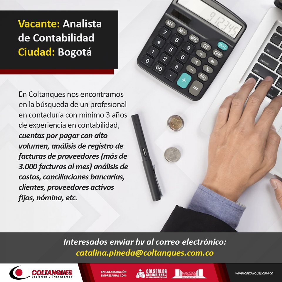 Vacante de analista de contabilidad en Bogotá