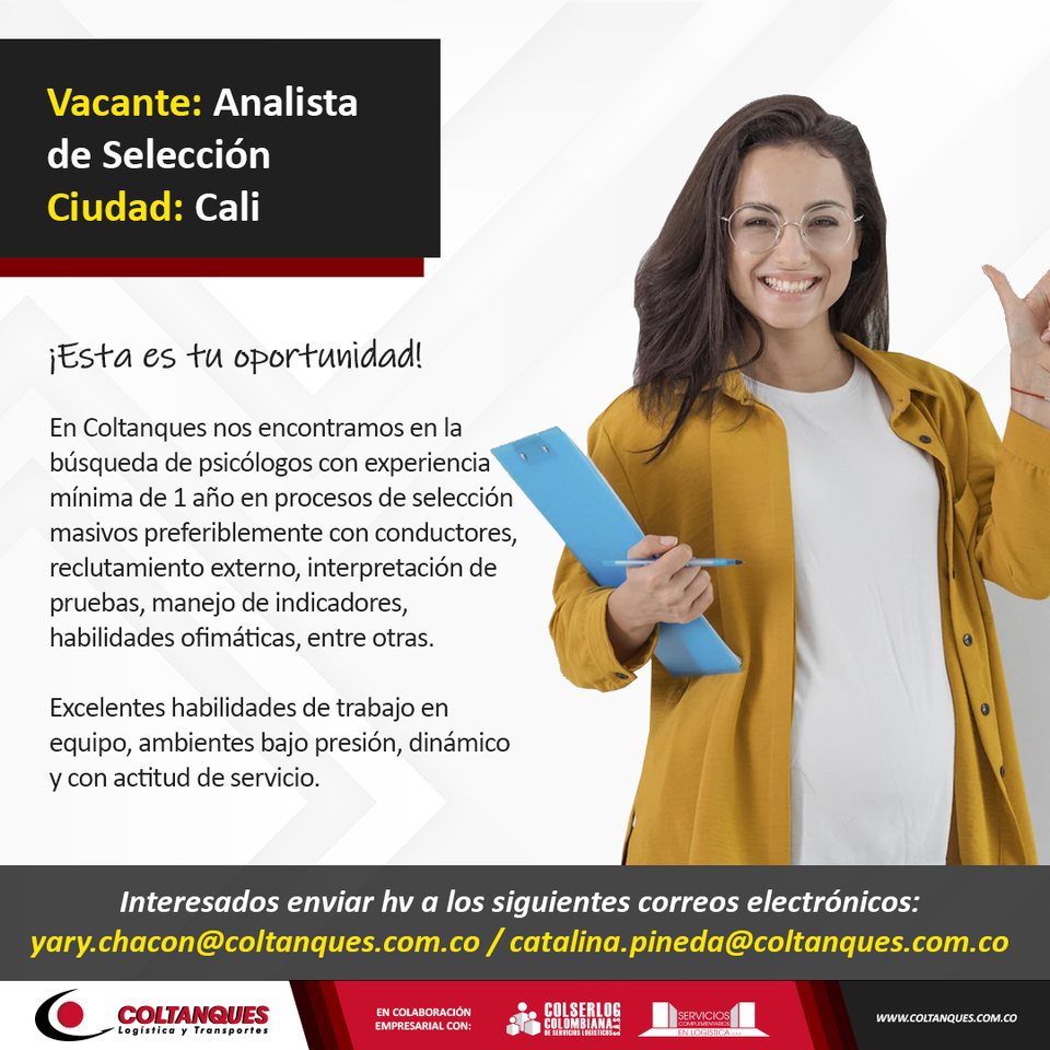 Vacante de analista de selección en Cali