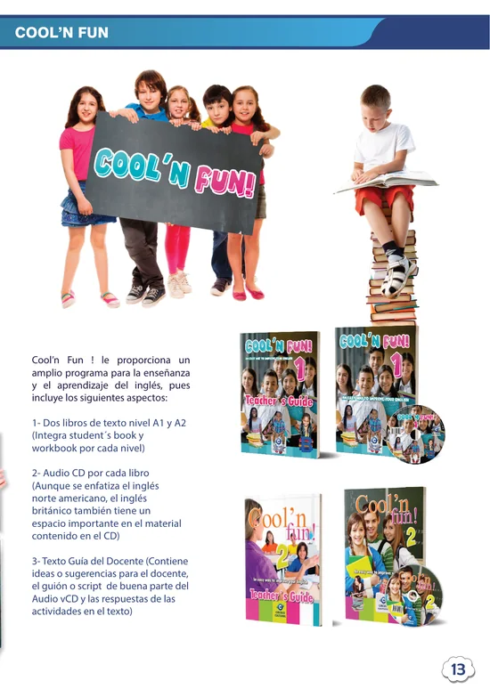 Página del catálogo con el programa de inglés Cool n Fun