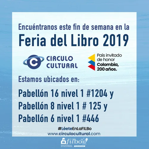 Pieza de anuncio de ubicación de Círculo Cultural en la feria