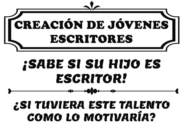 Pieza de la actividad Creación de jóvenes escritores
