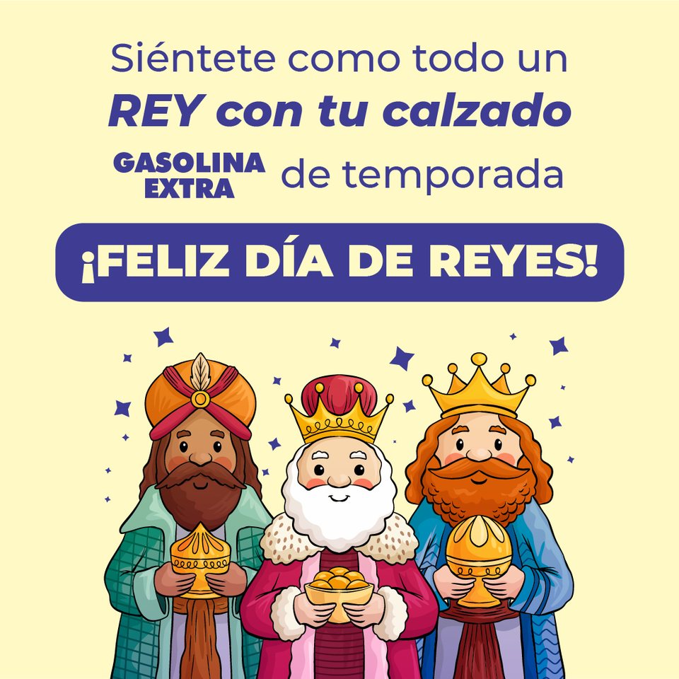 Siéntete como todo un rey con tu calzado de temporada: feliz día de Reyes, con los tres reyes magos ilustrados