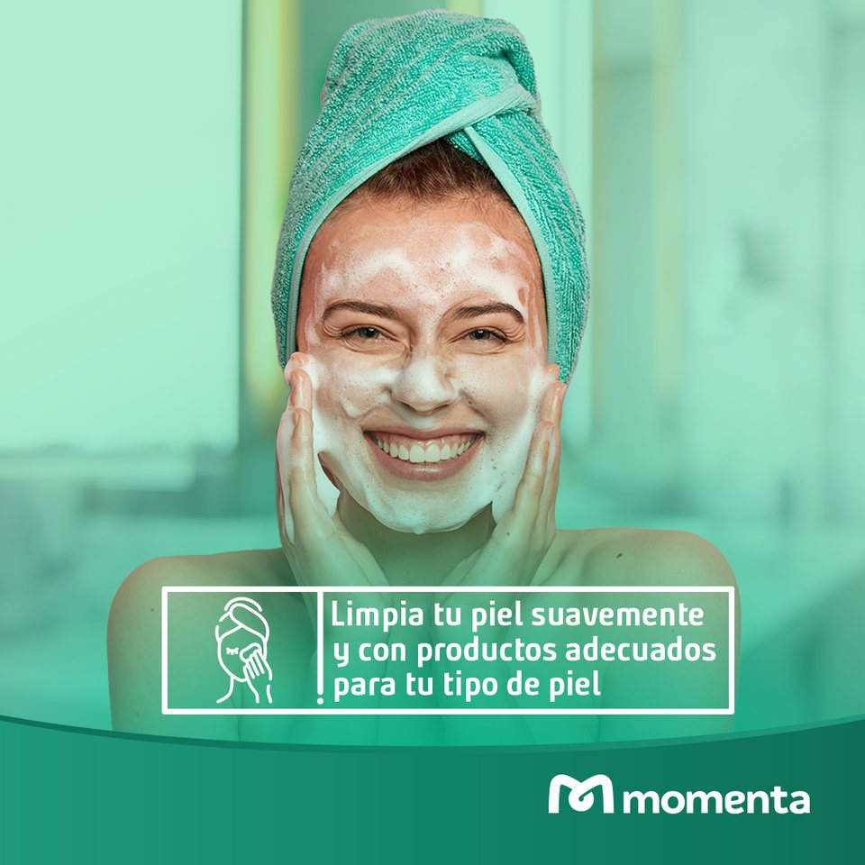 Limpia tu piel suavemente y con productos adecuados para tu tipo de piel